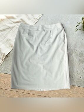 Evan-Picone Suit Micro-Stripe Pencil Skirt Gray Cream Size 10